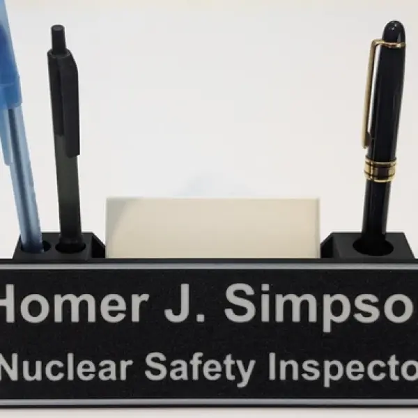 Professional Custom Name Plate & Business Card Holder – Sleek Desk Organization