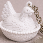 Farmhouse Collection: Vintage Hen on Nest Keychain