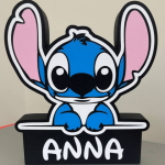 Cosmic Charm: Stitch Sitting LED Lightbox
