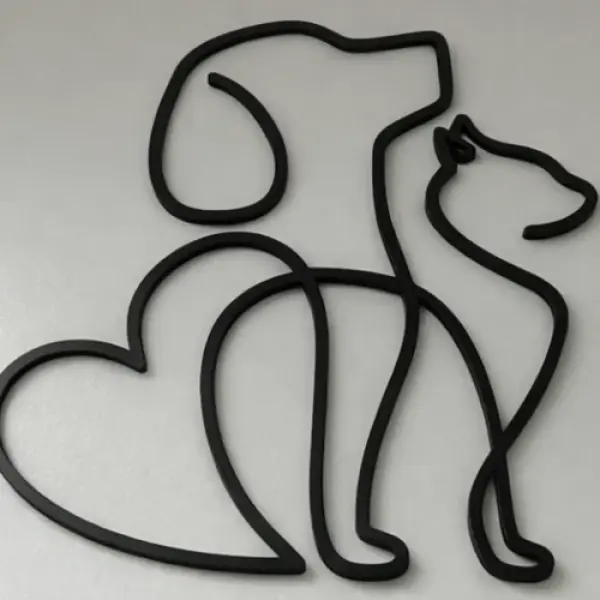 Minimalist Dog & Cat Heart
