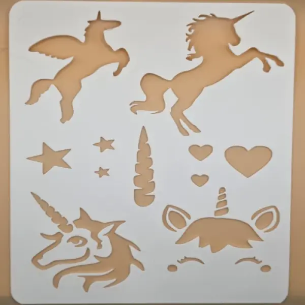 2D Art Style 3D Printed Magical Unicorn Stencil