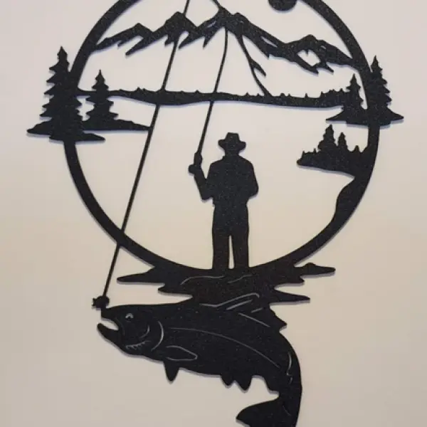 Fishing Silhouette Wall Art