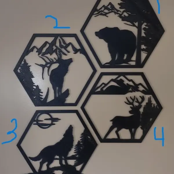 Hexagon Animal Wall Art