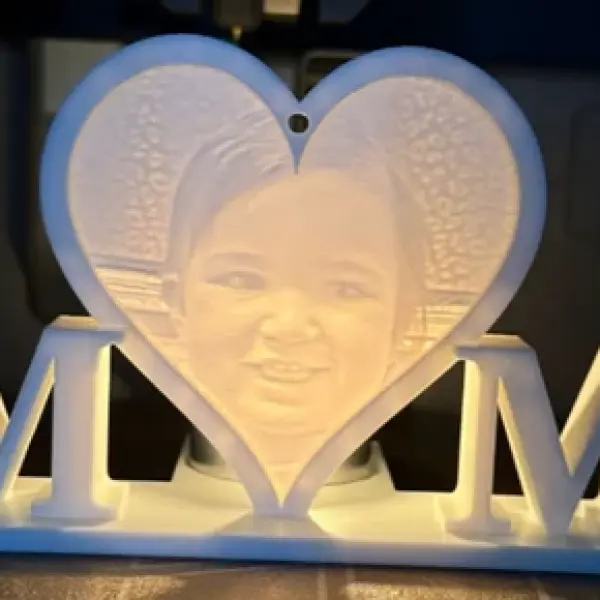 Eternal Light: Customizable Mother's Day Lithophane Light-Up Ornament