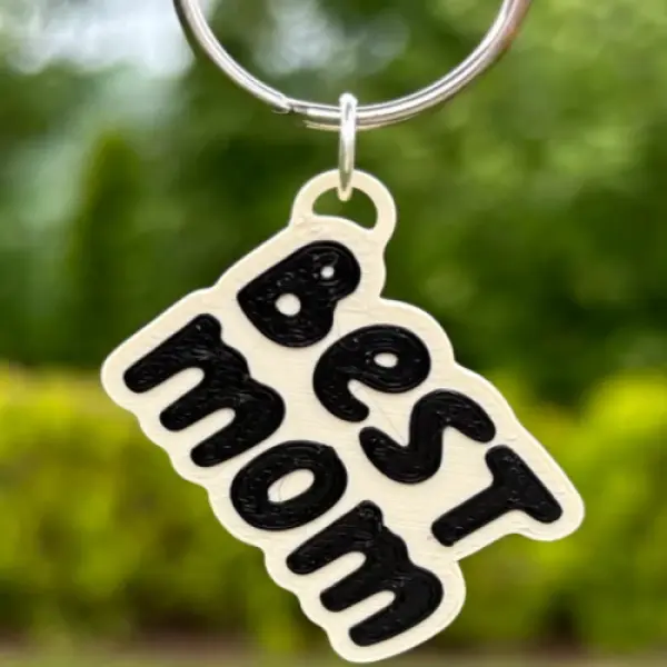 "Best Mom" 3D Printed Keepsake Keychain