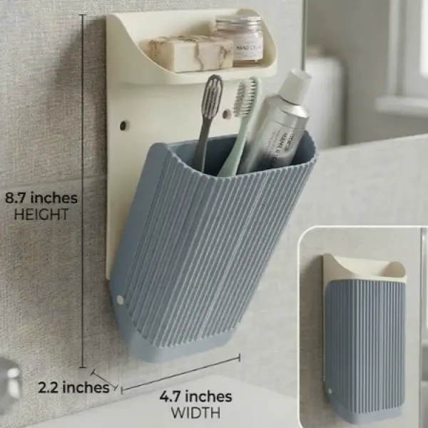 Fluted Wall-Mounted Bathroom Caddy