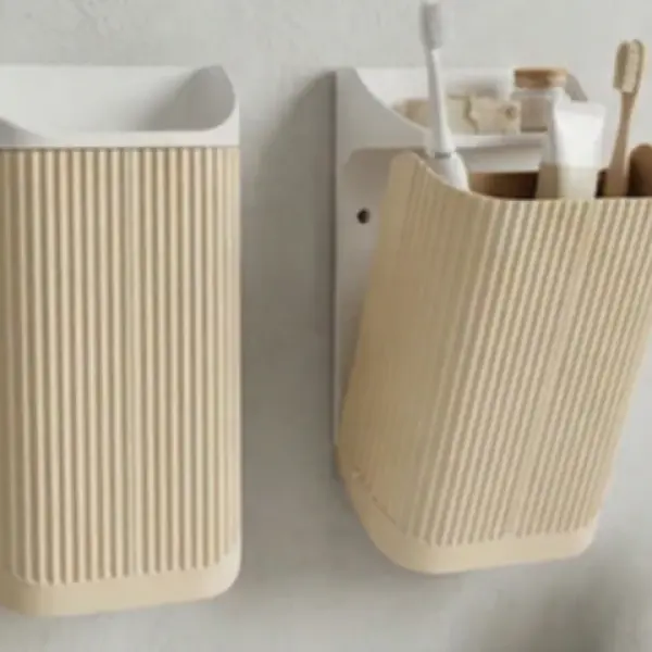 NAMI Fluted Wall-Mounted Bathroom Caddy – Modern Minimalist Organizer