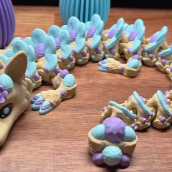 Easter Egg Guardian: 3D Printed Articulated Easter Dragon
