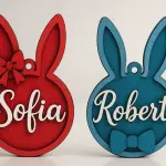 Signature Spring: Personalized Easter Name Tag Keychain