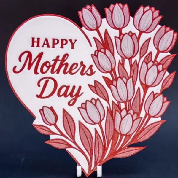 Spring Devotion: 3D Sculpted Mother’s Day Heart & Tulips