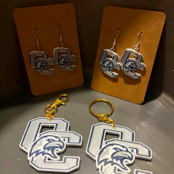 Ohio County Eagles Fan Bundle – Keychain, Spinner Necklace, Earrings & Koozies