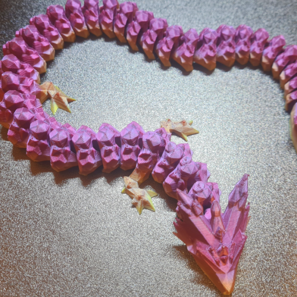 The Prismatic Guardian: Articulated Crystal Dragon
